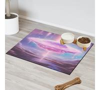 Tapis d'alimentation pour chat et chien Motif galaxie Nuit étoilée UFo Tapis d'alimentation absorbant Nti-Slip Contain Spills Protège les sols 60,9 x 81,2 cm