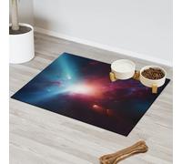 Tapis d'alimentation pour chat et chien, motif nébuleuse galaxie, tapis d'alimentation absorbant, antidérapant, protège les sols, 43,1 x 76,2 cm