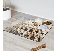 Tapis d'alimentation pour chat et chien Motif paysage romain en Europe City Tapis d'alimentation pour animal domestique Tapis d'alimentation absorbant Nti-Slip Contain Spills Protège les sols Set de