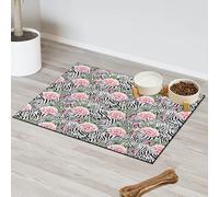 Tapis d'alimentation pour chat et chien Motif peau d'animal rose Tapis d'alimentation absorbant Nti-Slip Contain Spills Protège les sols 60,9 x 81,2 cm