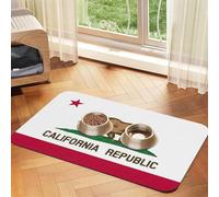 Tapis d'alimentation pour chat imprimé drapeau de l'État de Californie - Tapis d'alimentation pour animaux de compagnie - Fournitures pour animaux de compagnie - Tapis de gamelle d'eau pour chien -