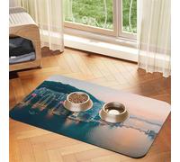Tapis d'alimentation pour chat imprimé Hong Kong - Tapis d'alimentation pour le sol - Fournitures pour animaux de compagnie - Tapis de gamelle d'eau pour chien - Essentiels pour chien