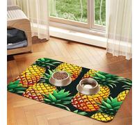 Tapis d'alimentation pour chien avec imprimé fruits tropicaux et ananas pour gamelle d'eau et de nourriture pour chiens, accessoires pour chiens