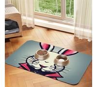 Tapis d'alimentation pour chien avec imprimé lapin pour gamelle d'eau et nourriture pour chien, accessoires pour chiens