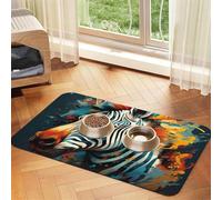 Tapis d'alimentation pour chien avec imprimé zèbre abstrait pour gamelle d'eau et de nourriture pour chiens, accessoires pour chiens