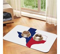 Tapis d'alimentation pour chien avec motif carte de l'État du Texas pour nourriture et eau, distributeur d'eau pour chiens, accessoires pour chiens