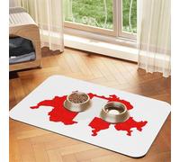 Tapis d'alimentation pour chien avec motif carte du drapeau suisse pour nourriture et eau, distributeur d'eau pour chiens, accessoires pour chiens