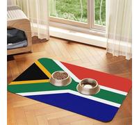 Tapis d'alimentation pour chien avec motif drapeau d'Afrique du Sud - Pour nourriture et eau - Distributeur d'eau - Accessoires pour chiens