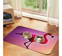 Tapis d'alimentation pour chien avec motif flamant rose - Pour gamelle d'eau et nourriture - Accessoires pour chiens
