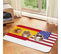 Tapis d'alimentation pour chien et chat avec drapeau américain de l'Espagne - Imperméable et antidérapant - Sans taches - Séchage rapide - Distributeur d'eau pour chien