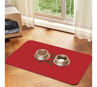 Tapis d'alimentation pour chien et chat avec drapeau du Maroc - Imperméable et antidérapant - Sans taches - Séchage rapide - Distributeur d'eau pour chien