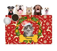 Tapis d'alimentation pour chien et chat avec photo personnalisée - Antidérapant et imperméable - Pour gamelles d'eau et nourriture