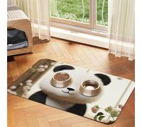 Tapis d'alimentation pour chien et gamelle d'eau antidérapant pour animal domestique - Tapis absorbant pour chat - Motif panda blanc mignon - Tapis de nourriture pour les sols - Ne tache pas - 30 x 45