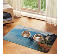 Tapis d'alimentation pour chien et gamelle d'eau antidérapant pour animal domestique Tapis de table absorbant pour chat Lac Genève Suisse Tapis de nourriture pour animaux domestiques pour sols sans