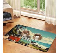 Tapis d'alimentation pour chien et gamelle d'eau antidérapant pour animaux de compagnie - Tapis absorbant pour chat - Tapis d'été pour voyage en voiture - Tapis de nourriture pour animaux de compagnie