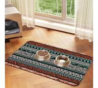 Tapis d'alimentation pour chien et gamelle d'eau antidérapant pour animaux de compagnie, tapis absorbant pour mangeoire pour chat, tortue ethnique, tapis de nourriture pour animaux de compagnie, tapis