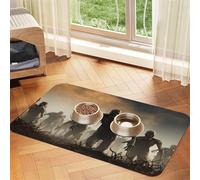 Tapis d'alimentation pour chien et gamelle d'eau antidérapant pour animaux de compagnie, tapis absorbant pour nombreux zombies, tapis de nourriture pour animaux de compagnie pour les sols sans taches