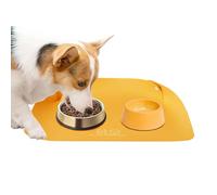 Tapis D'Alimentation Pour Chien Set de table en cuir traité imperméable