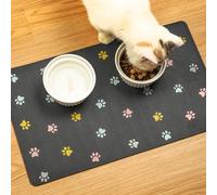 Tapis d'alimentation pour chiens et chats - Tapis d'alimentation super absorbant, imperméable, sans taches, à séchage rapide avec dos antidérapant, épais et durable, 30,5 x 48,3 cm