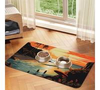 Tapis d'alimentation pour chiens et gamelles d'eau antidérapant pour animal de compagnie, tapis de table absorbant pour chat, affiche originale pour l'été sans fin, tapis de nourriture pour animaux de