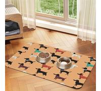 Tapis d'alimentation pour Chiots et Chiens saucisses, Grand Tapis de Nourriture pour Chiens, Set de Table en Cuir Absorbant pour Chiens et Chats, Tapis de gamelle, Plateau de Nourriture, Tapis distri