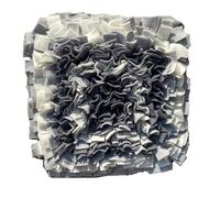 Tapis d'alimentation résistant et facile à laver pour chiens de grande taille, gris et blanc, 50 x 50 cm