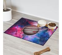 Tapis d'alimentation solaire Galaxy Jupite pour animal domestique pour chat et chien, tapis d'alimentation absorbant Nti-Slip Contiennent les déversements, protège les sols, set de table 30,4 x 50,8