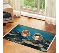 Tapis d'alimentation sous-marin avec vue sur l'océan - Tapis d'alimentation pour chien - Pour gamelle d'eau et nourriture - Tapis distributeur d'eau pour chiens - Accessoires pour chiens