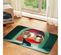 Tapis d'alimentation Wolf sous le clair de lune pour chien et chat - Nappe en cuir absorbant - Imperméable - Pas de taches - Séchage rapide - Antidérapant - 60 x 40 cm