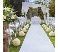 Tapis d'allée de mariage, décorations de mariage, chemin d'allée blanc pour mariages, tapis de sol d'allée de 2,3 mm d'épaisseur, chemin d'allée de mariage pour fête, activité, église,White,1.2x10m