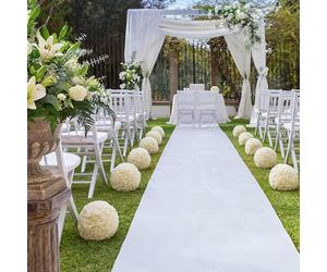 Tapis d'allée de mariage, décorations de mariage, chemin d'allée blanc pour mariages, tapis de sol d'allée de 2,3 mm d'épaisseur, chemin d'allée de mariage pour fête, activité, église,White,1.2x10m