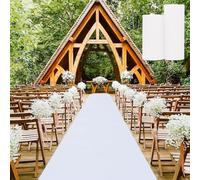 Tapis d'allée pour cérémonie de mariage, tapis d'événement blanc de 10 m, 20 m, 30 m, épaisseur de 2 mm, tapis de sol antidérapant tapis passerelle de mariée pour décoration de fête d'église mariage (