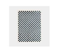 Tapis damier à poils longs - Colorama - Bleu pétrole - 160 x 213 cm