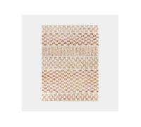 Tapis damier à poils longs - Pixel - Effet terracotta - 160 x 230 cm