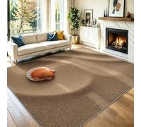 Tapis D'Appoint Naturel Plage Coquille Saint Jacques 140 x 200 cm, Doux Lavables Antidérapant Enfants Adultes, Marron Minimaliste Vacances Tapis pour Salon Chambre Jeux