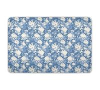 Tapis d'apprentissage de la propreté, doux et absorbant - Motif fleurs de bégonia - Pour enfants et adultes - Bleu - Taille XL - 132,1 x 86,4 cm (L x l)
