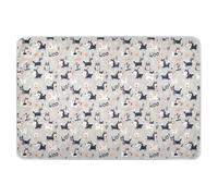 Tapis d'apprentissage de la propreté réutilisable avec motif chiens mignons de dessin animé, gris, extra large, tapis absorbant et doux, lavable en machine, produits de literie pour tout-petits