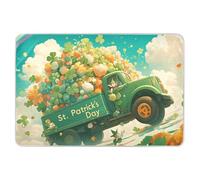 Tapis d'apprentissage de la propreté réutilisable pour le lit - Motif trèfle vert porte-bonheur - Très grand format - 132,1 x 86,4 cm (L x l)