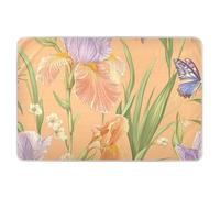 Tapis d'apprentissage de la propreté réutilisable pour nourrisson et enfant Motif fleurs d'iris Nature Pêche Extra Large 132,1 cm (L) x 86,4 cm (l)