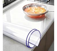 Tapis d'Appui de Fenêtre Clear Kitchen/Window Sill Mat Roll, Inside Heat-resistant Soft Fridge Liner Shatterproof, Customizable Dustproof Bay Window Seat Cushion(120x60cm(47x24"))