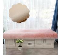 Tapis d'Appui de Fenêtre Coussin de Baie Vitrée à Poils Longs de 6 cm, Housse de Coussin de Banc Rectangulaire Décorative à Découper, Tapis de Rebord de Fenêtre Personnalisé(Pink,50x25cm(20x10"))