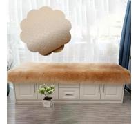 Tapis d'Appui de Fenêtre Coussin de Baie Vitrée à Poils Longs de 6 cm, Housse de Coussin de Banc Rectangulaire Décorative à Découper, Tapis de Rebord de Fenêtre Personnalisé(Brown,50x25cm(20x10"))