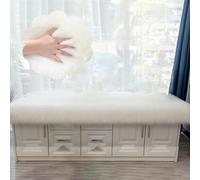 Tapis d'Appui de Fenêtre Coussin de Baie Vitrée à Poils Longs de 6 cm, Housse de Coussin de Banc Rectangulaire Décorative à Découper, Tapis de Rebord de Fenêtre Personnalisé(White,50x25cm(20x10"))