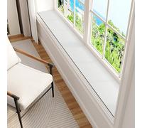 Tapis D'appui de Fenêtre Housse Rebord Fenêtre Absorbante Couleur Unie, Tapis Terre Diatomées Découpables Base Antidérapante, Coussin Anti-rayures Table Baie Vitrée(White,L50x25cm(20x10"))