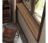 Tapis D'appui de Fenêtre Imperméable en PVC, Tapis de Protection Antidérapant Grain de Bois Coussin Étroit pour Rebord de Fenêtre Comptoir de Cuisine Balcon, Découpable(E,100x10cm(39.4x3.9in))