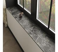 Tapis d'Appui de Fenêtre Tapis Absorbant Imitation Marbre pour Fenêtre, Tapis de Rebord de Fenêtre Étroit et Antidérapant en Diatomées, Découpable sur Mesure, Revêtement(Style D,50x25cm(20x10"))