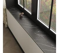 Tapis d'Appui de Fenêtre Tapis Absorbant Imitation Marbre pour Fenêtre, Tapis de Rebord de Fenêtre Étroit et Antidérapant en Diatomées, Découpable sur Mesure, Revêtement(Style A,50x25cm(20x10"))