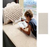 Tapis d'Appui de Fenêtre Tapis de Baie Vitrée de 50 à 250 cm Pour Coins Lecture, Tapis Absorbant pour Balcons/Fenêtres pour Chats/Chiens/Plantes, Rouleau Décoratif(Beige,50x25cm(20x10"))