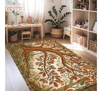Tapis d'arbre, feuilles traditionnelles naturelles, feuillage d'automne marron antidérapant, résistant à la décoloration, tapis esthétique pour salon, chambre à coucher, sous le lit, décoration