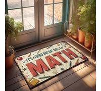 Tapis d'automne pour porte d'entrée Math Is Fun: A Joyful Journey Through Numbers Paillasson Bienvenue Tapis d'intérieur Tapis de cuisine Printemps (65 x 90 cm)